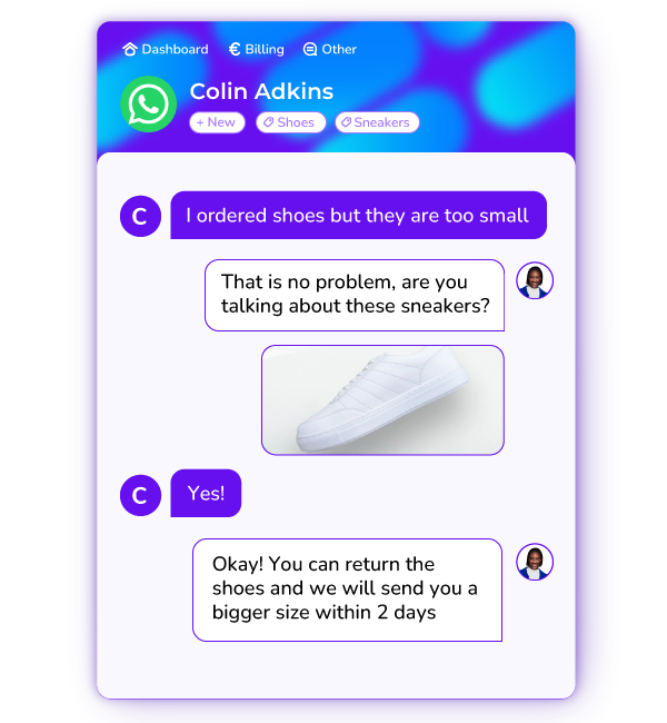 Mobile service cloud interface chat