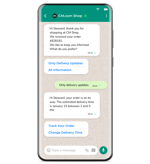 WhatsApp - Tracking & Order Updates